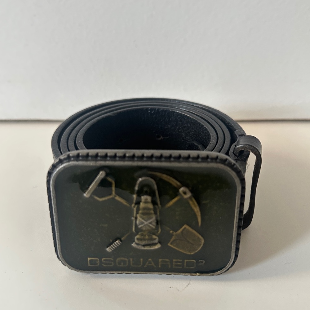 DSQUARED2 Black Belt with Logo Buckle Size M